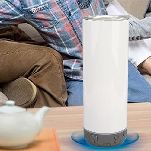 Miniatura 4 de Vaso de sublimación de 20 onzas, tazas aisladas de acero inoxidable 304, termos de doble pared al vacío desmontable con altavoz Bluetooth y luces