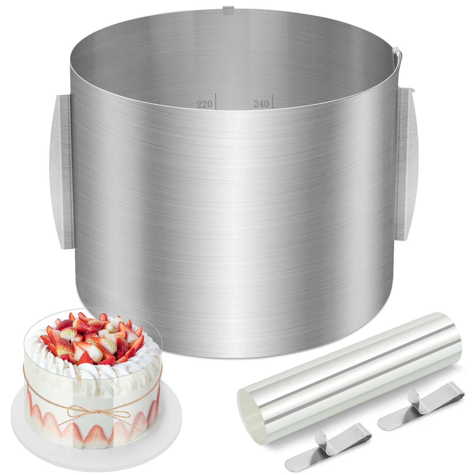 Anello Per Torte Regolabile - Acciaio Inox 16-30cm Per Mousse E Dolci - Foto 4