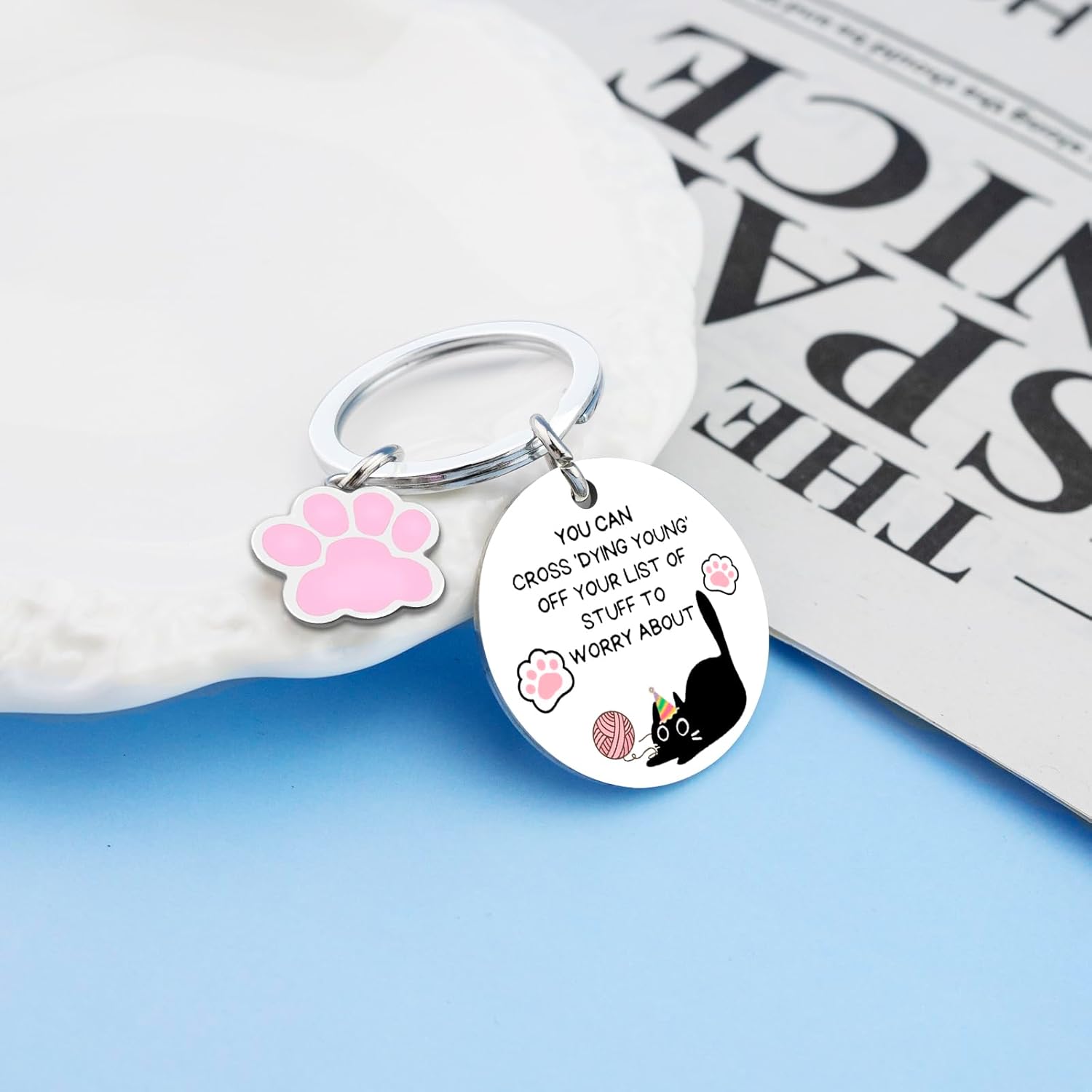 Funny Birthday Gifts for Women Best Friend Birthday Gifts for Women Friendship Gift for Bff Funny Black Cat Keychain - Image 3