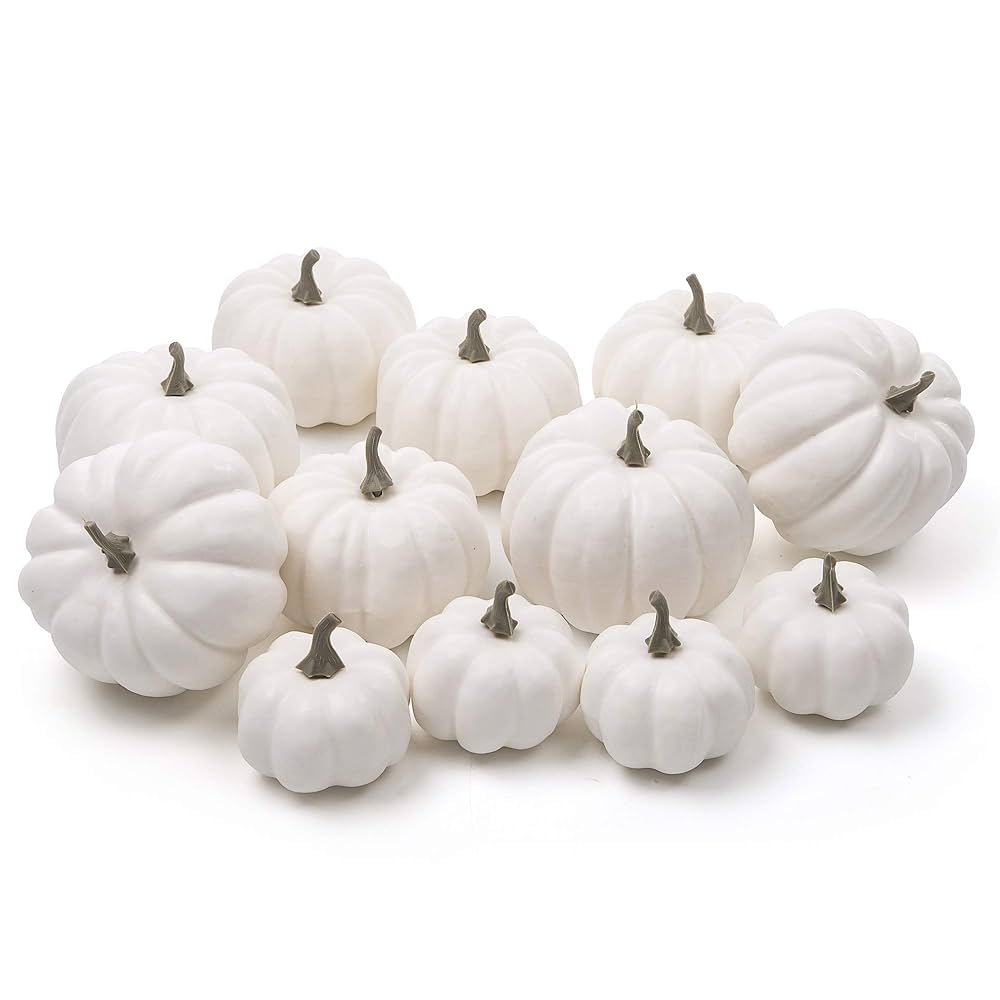 専用＊Halloween＊ホワイトパンプキン　フェイクスワッグ Amazon.com: Dandat 4 Pcs 8.7 Inch Fall Large White Foam