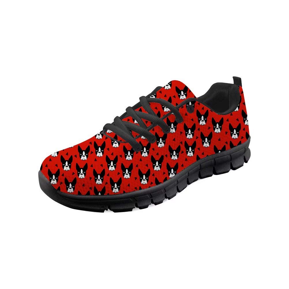 chaqlin Unisex dorośli buty do biegania siłownia fitness trampki turystyczne buty do chodzenia urocze boston terrier design płaskie modne trampki damskie męskie, Boston Terrier 2, 43 EU