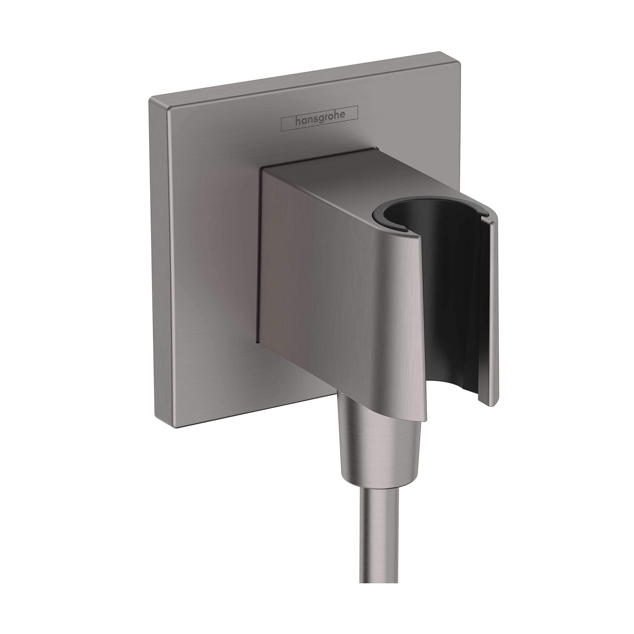Hansgrohe El Tipi Duş Duvar Prizi 1/2 "Fırçalanmış Siyah Krom, 26889341 Dişli Bağlantısı