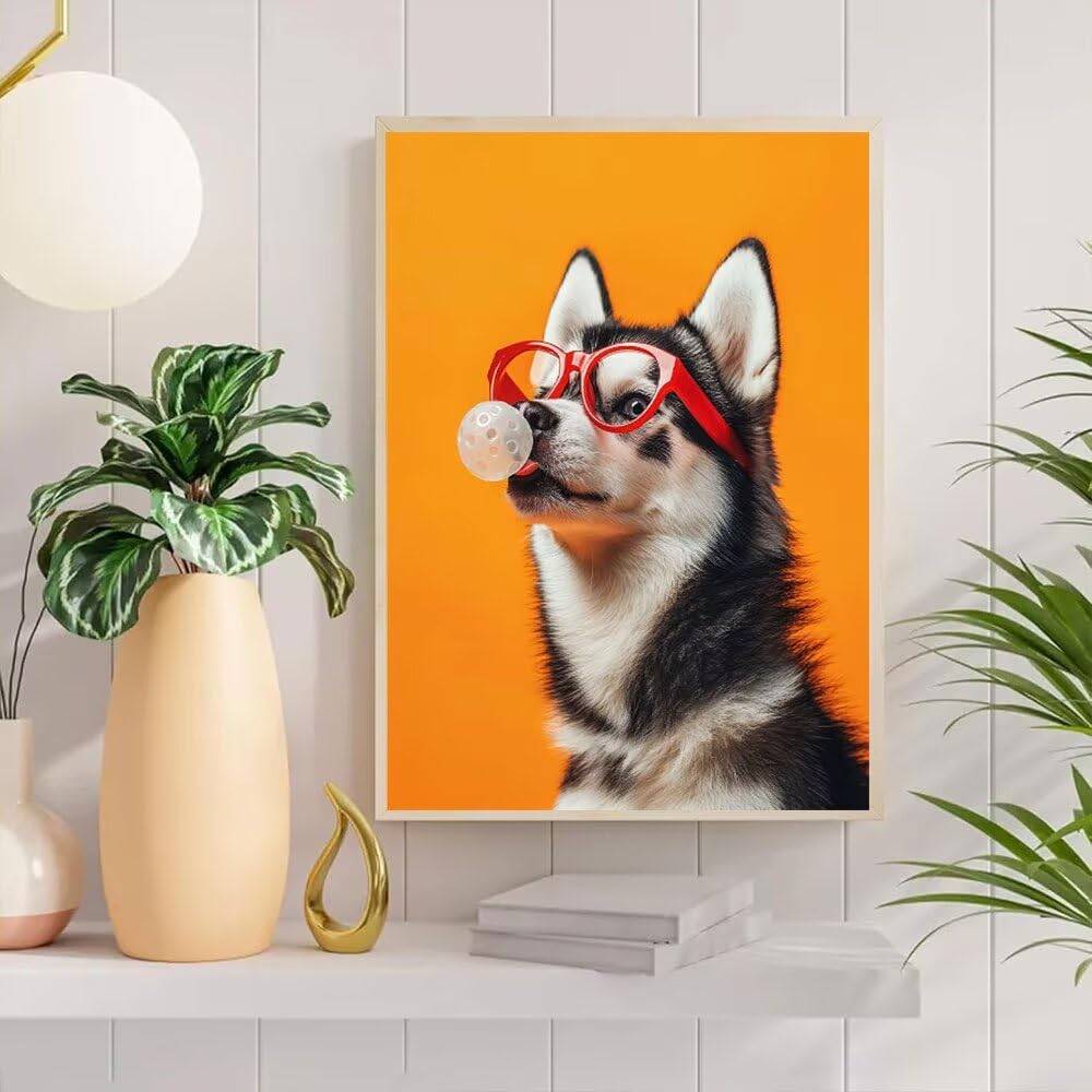 Diamentowe okulary dla psów malowanie dla dzieci i dorosłych początkujących 5D DIY kompletny zestaw do malowania diamentami, prezenty urodzinowe dla chłopców i dziewcząt, kompletny paracoracja ściany