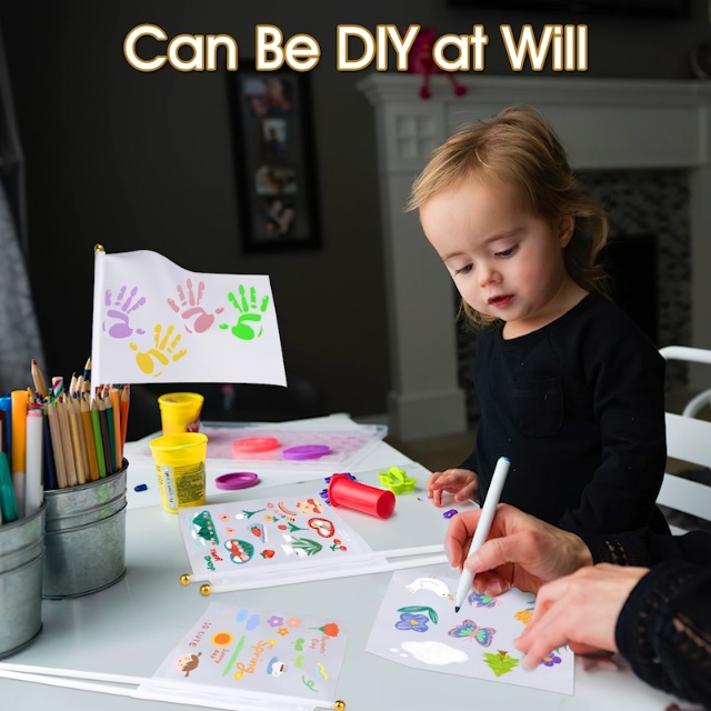 POPAPIE Mini-Flaggen Set 50 Stück - Weiße Blanko-Fahnen Für Events & Feiern