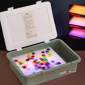Light Table/Box for Kids | Sand Painting Light Box | Sensory Light Table for Kids | Fun Summer Sand Art Kits Toys, Birthday Gifts & Party Favors for Boys & Girls | 18" LED Light Box 3 Color Modes