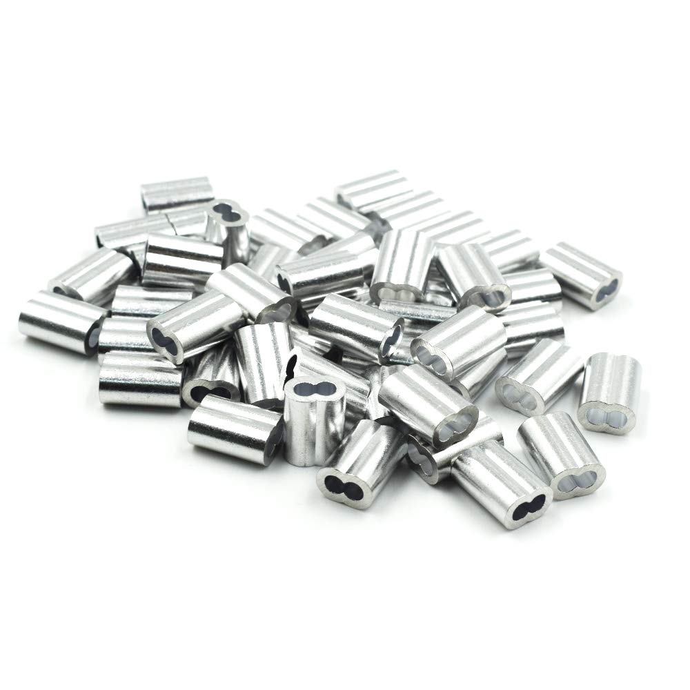 Aluminum Crimping Loop Sleeve for 4mm Diameter Wire Rope and Cable(50Pcs) — Amazon image 2