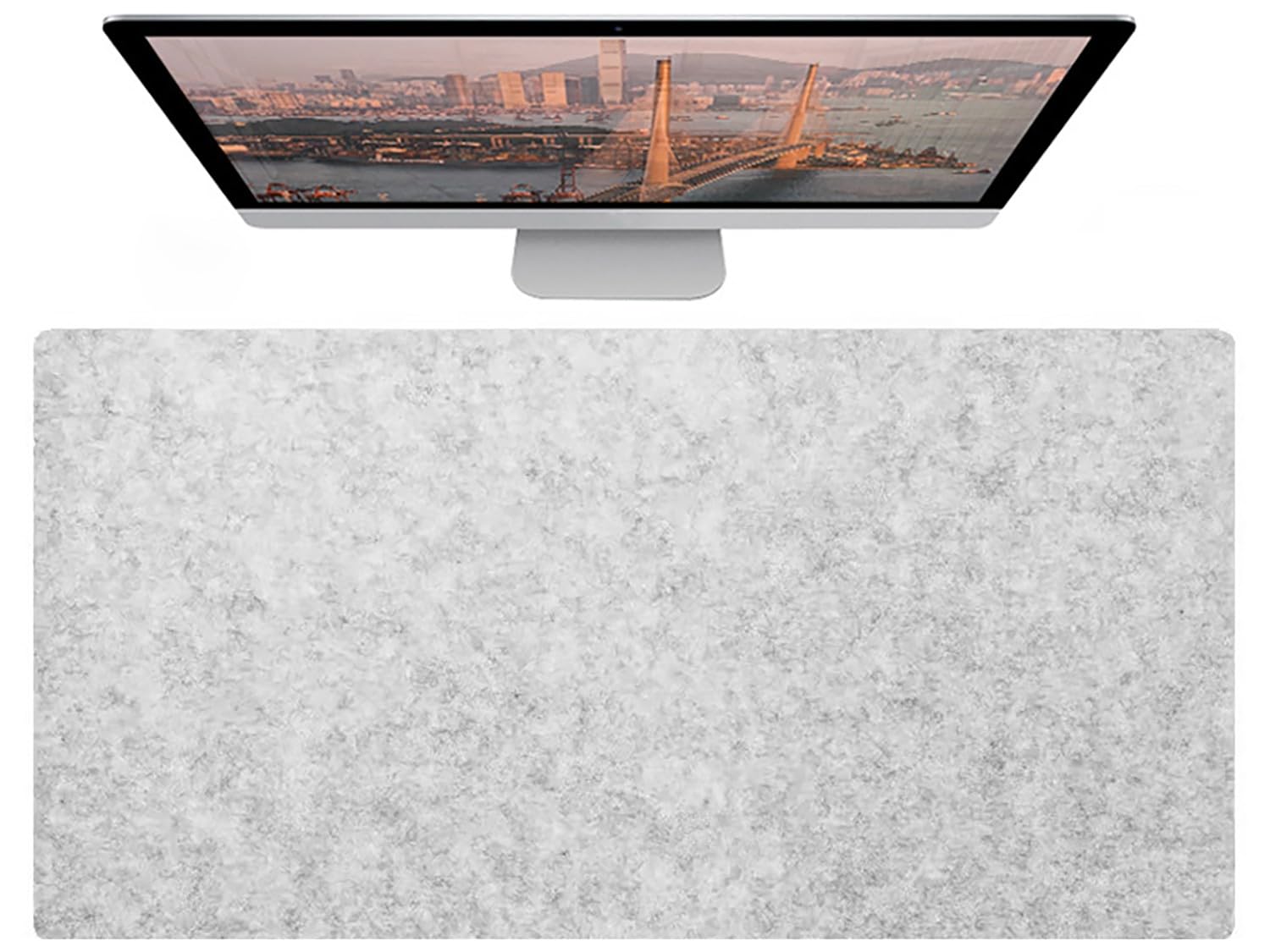 Tappetino Scrivania antiscivolo in feltro grande da mouse per ufficio， Sottomano Scrivania da gioco e protezione per scrivania per studenti al computer(LightGray,140x60cm)