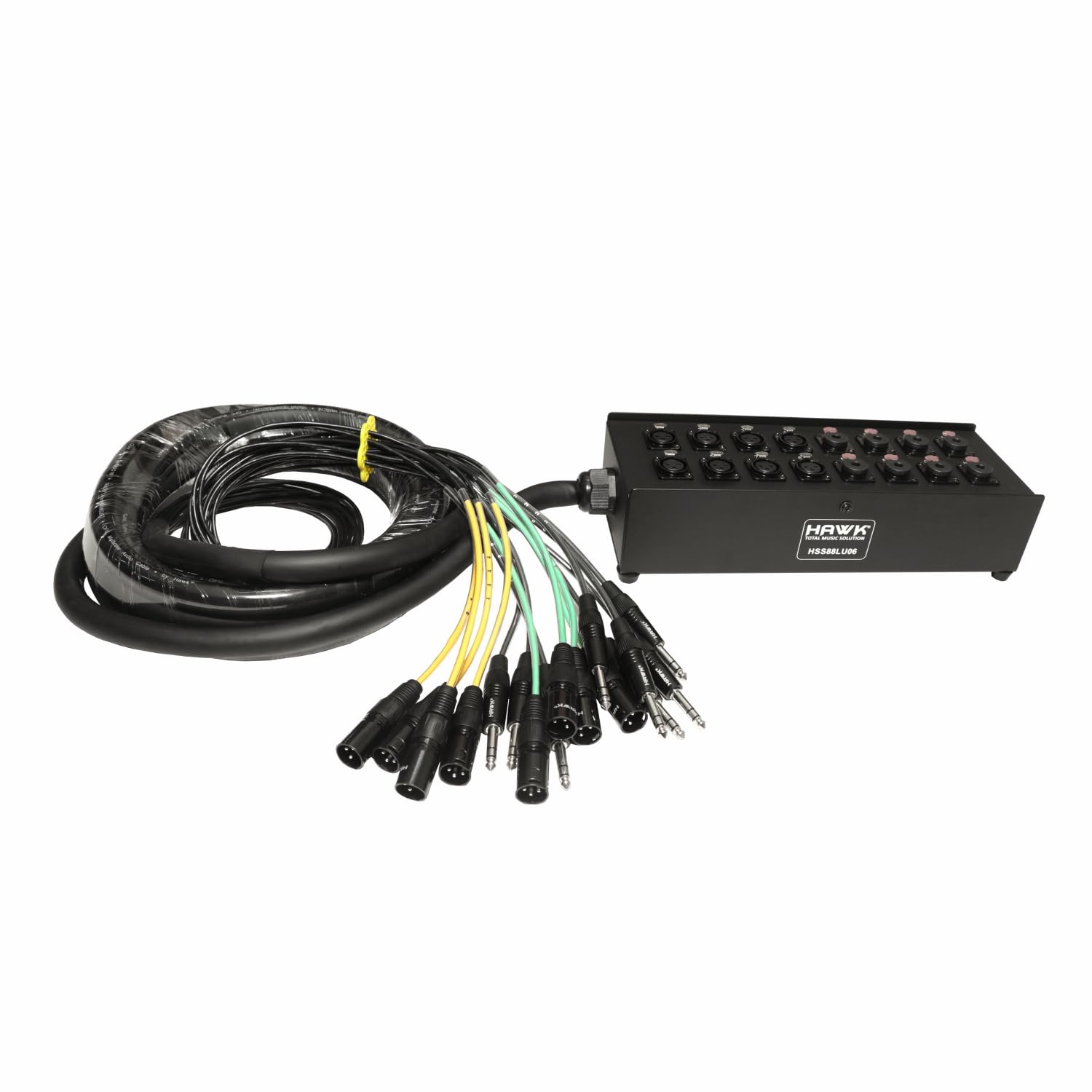 Hawk 16 Channel Snake Cable, 6 Meters, Black, XLR & 6.35mm TRS Connectors, Indoor Use, Compatible with Microphone, Mixer, Amplifier, Speaker-image-37