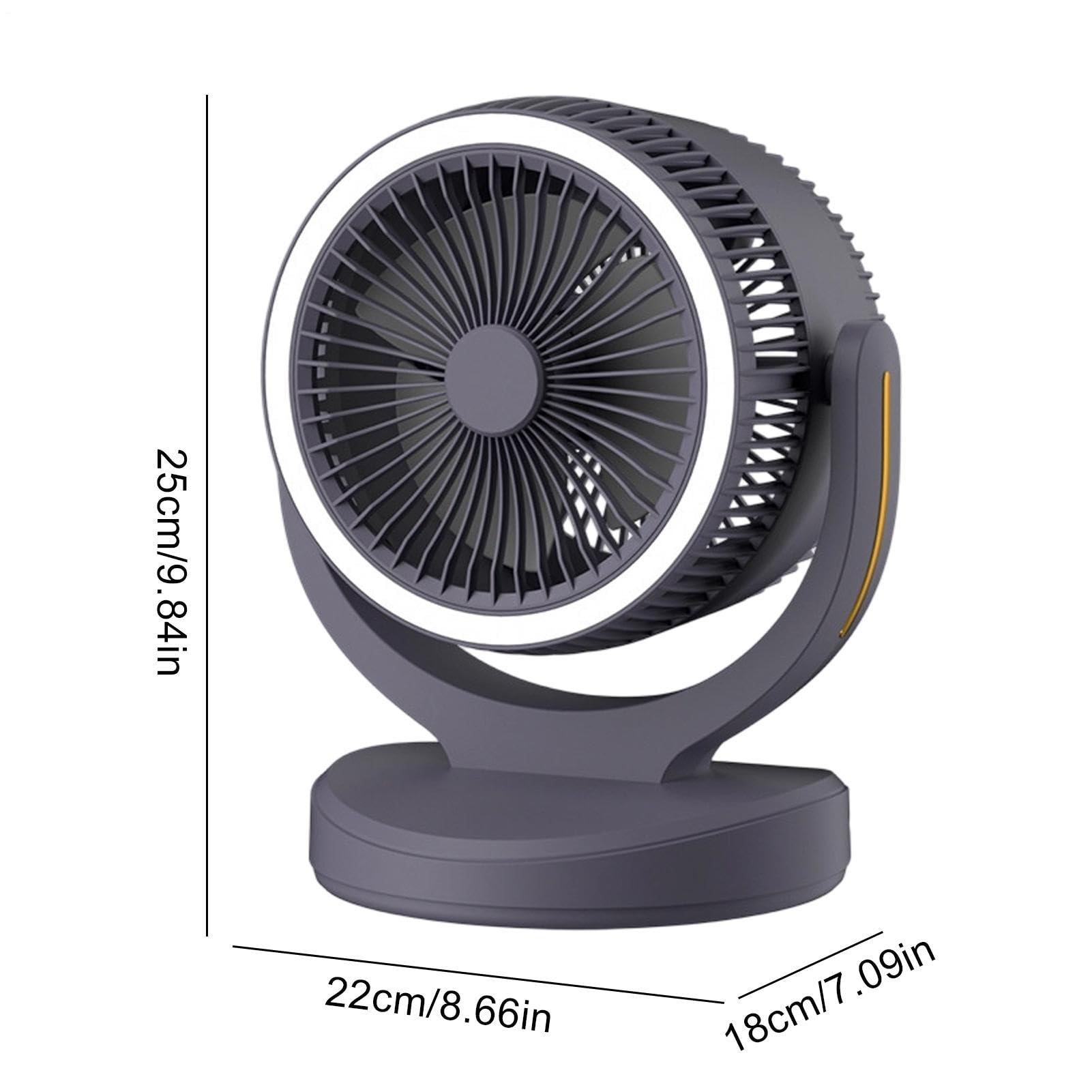 Ventilatori da tavolo per la camera da 3 Velocità Silenzioso con Luce LED | Ventilatore Personale Da Tavolo Adulti, Soggiorno, Casa, Appartamento, Ufficio, Studio, Uso Interno