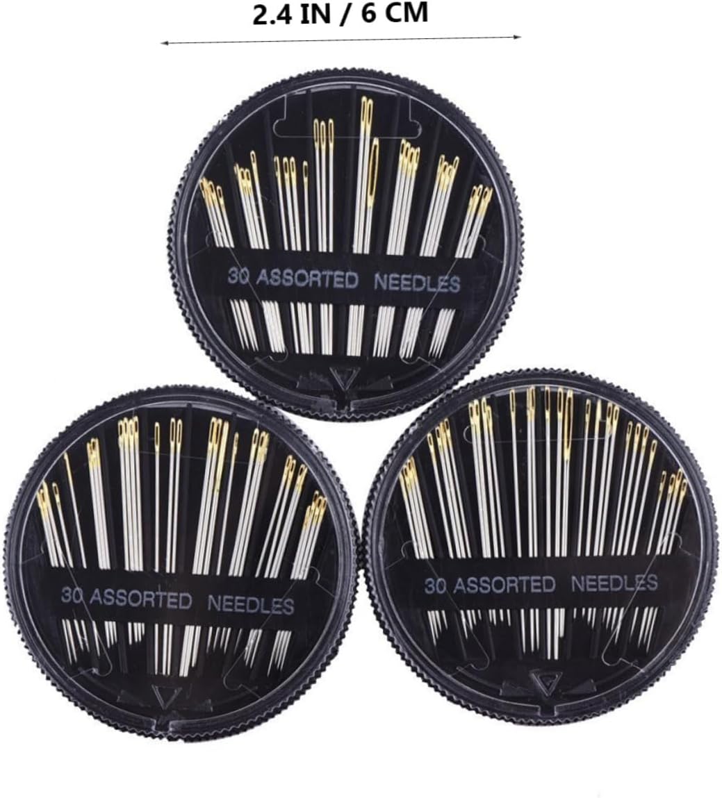 KAILIKETIY 3pack Sewing Needles Eye Assorted Hand Sewing Needles Kit for Long-Lasting Use for Carpets Canvas Upholstery Coats Tents Mattresses Furs