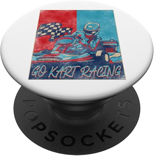 Go Kart Racing Retro Vintage Go Kart Racing PopSockets Swappable PopGrip