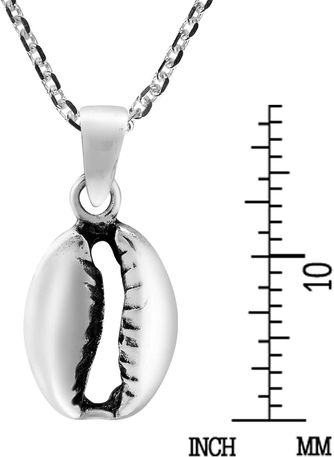 AeraVida Gorgeous Beach-Inspired Cowrie Shell .925 Sterling Silver Pendant Necklace - Image 5