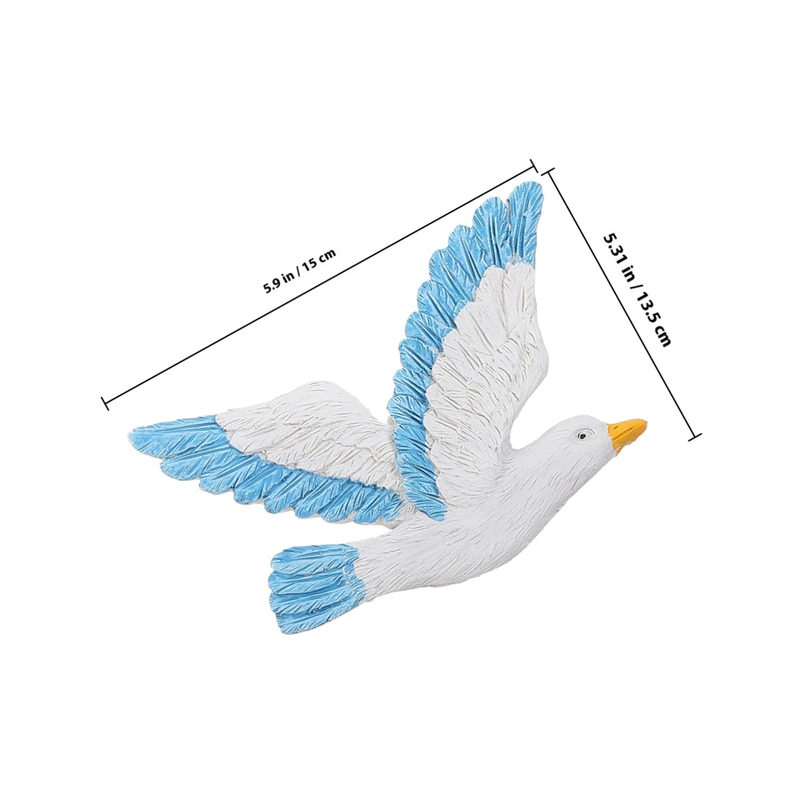 NOLITOY 3pezzi Gocce di Uccelli Appese in Resina Gabbiani Parete Uccelli Decorativi Ciondolo da Parete per Casa Blu Destra