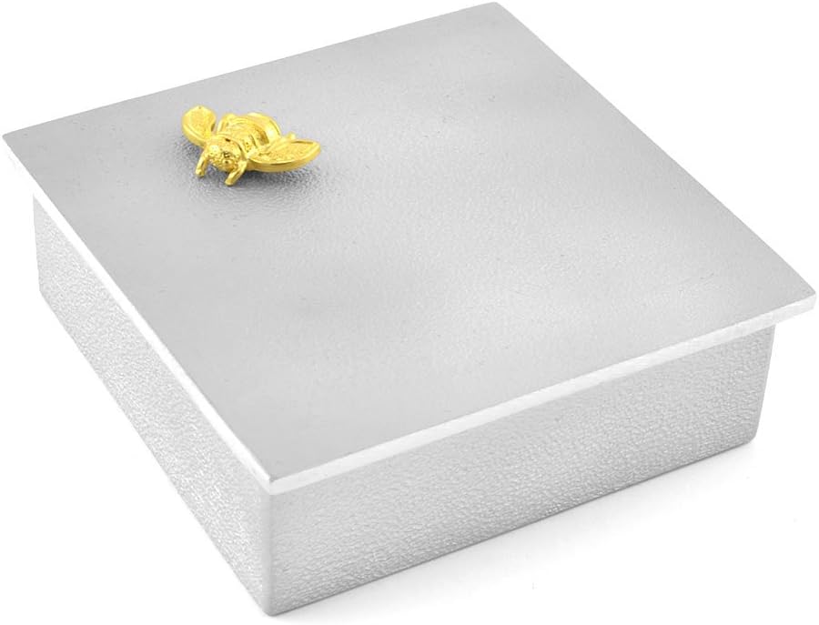 Vilmain Golden Bee Pewter Treasure Box