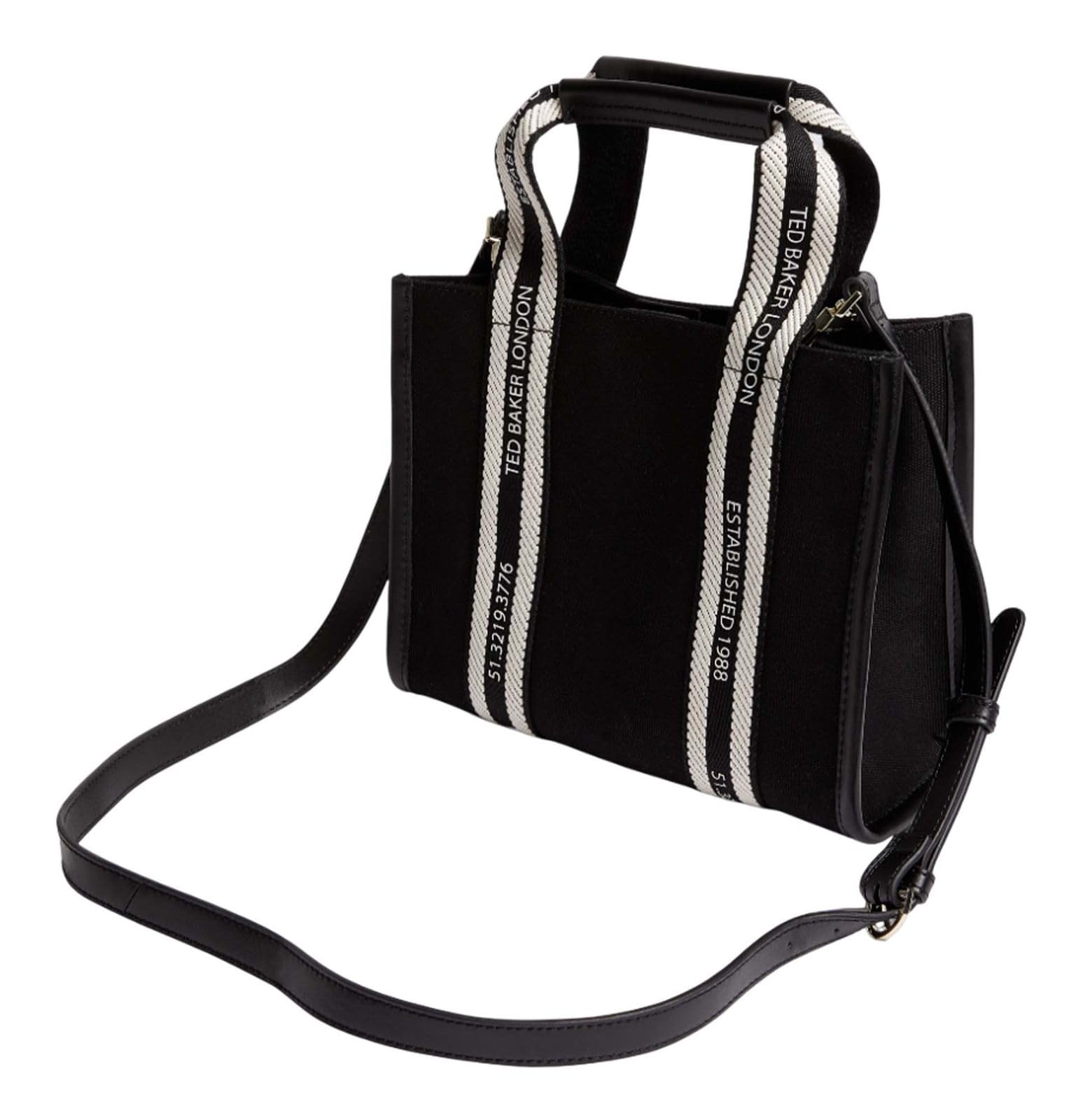 Ted Baker Damen Georjea Branded Webbing Canvas Small Tote Tragetasche aus Segeltuch, Natur