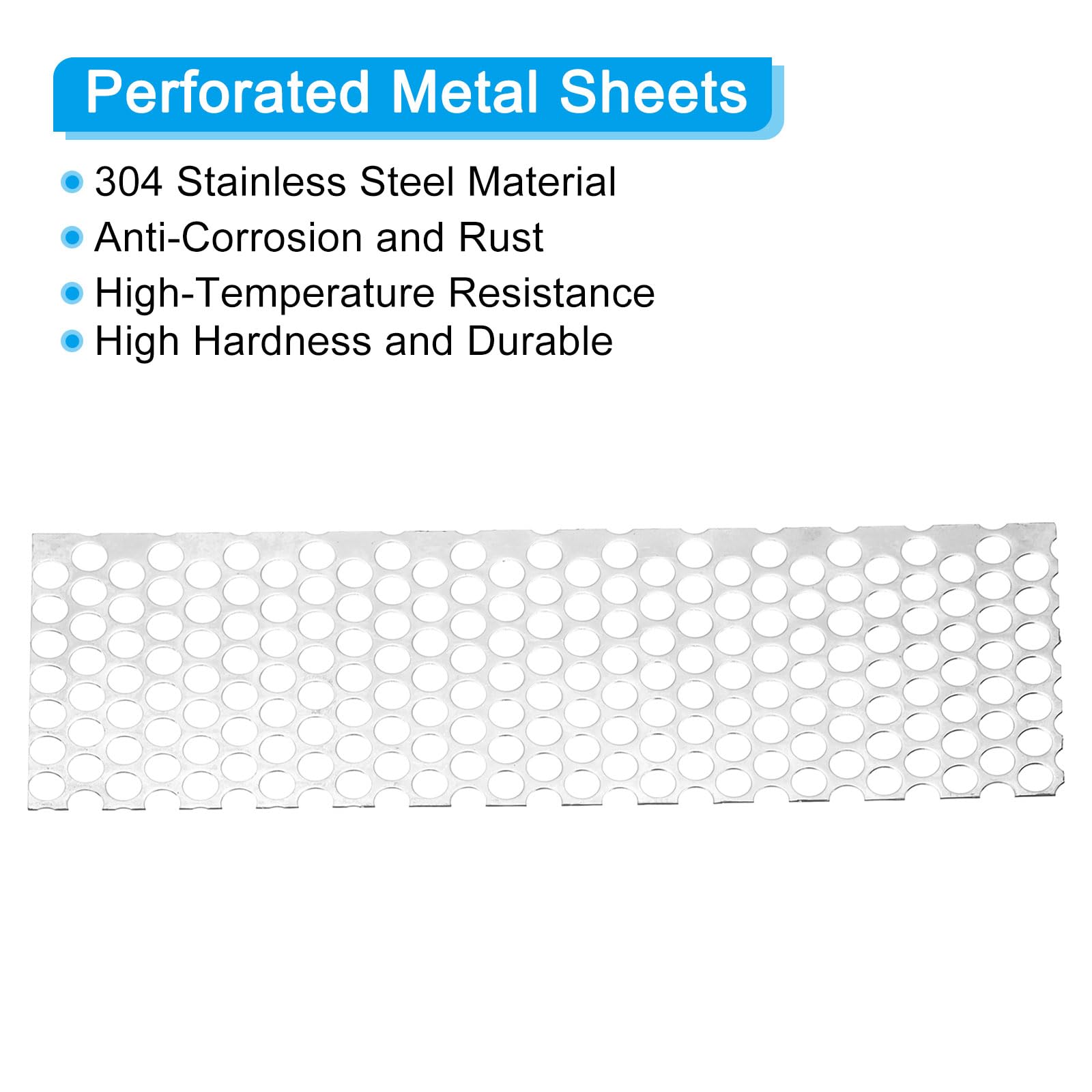 PATIKIL 15.7" L X 7.9" W Perforated Metal Sheets, 2pcs 18Ga 0.39" Hole - View #3