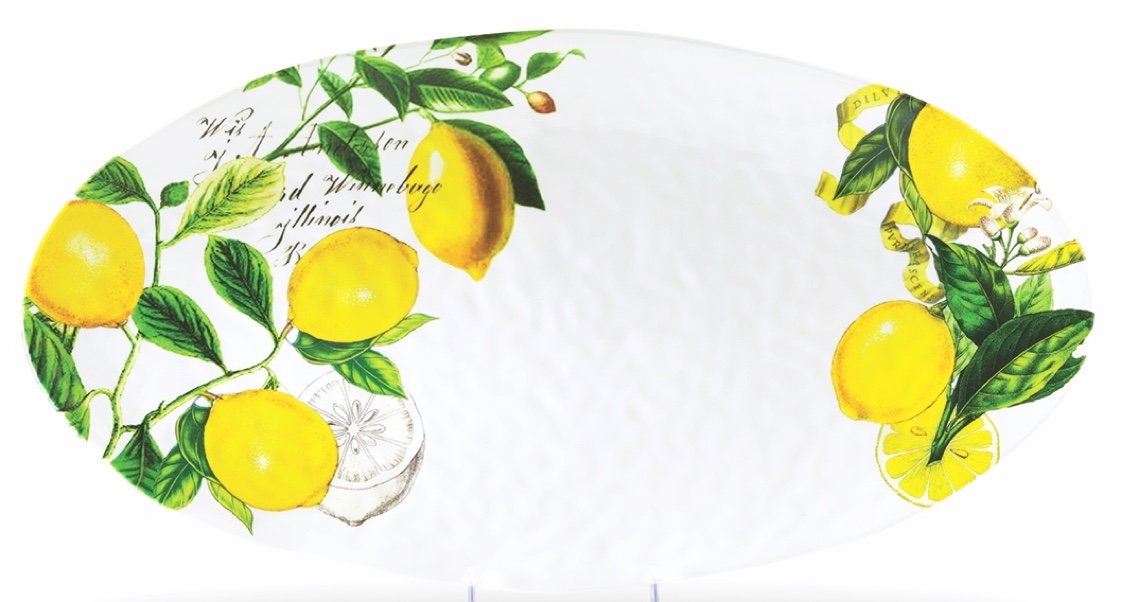Michel Design Works Melamine Oval Serving Platter, Lemon Basil