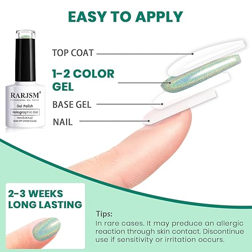 Miniatura 5 de RARJSM Juego de esmaltes de uñas de gel holográfico, kit de esmalte de uñas de gel de ojo de gato, kit de esmalte de uñas de gel magnético con