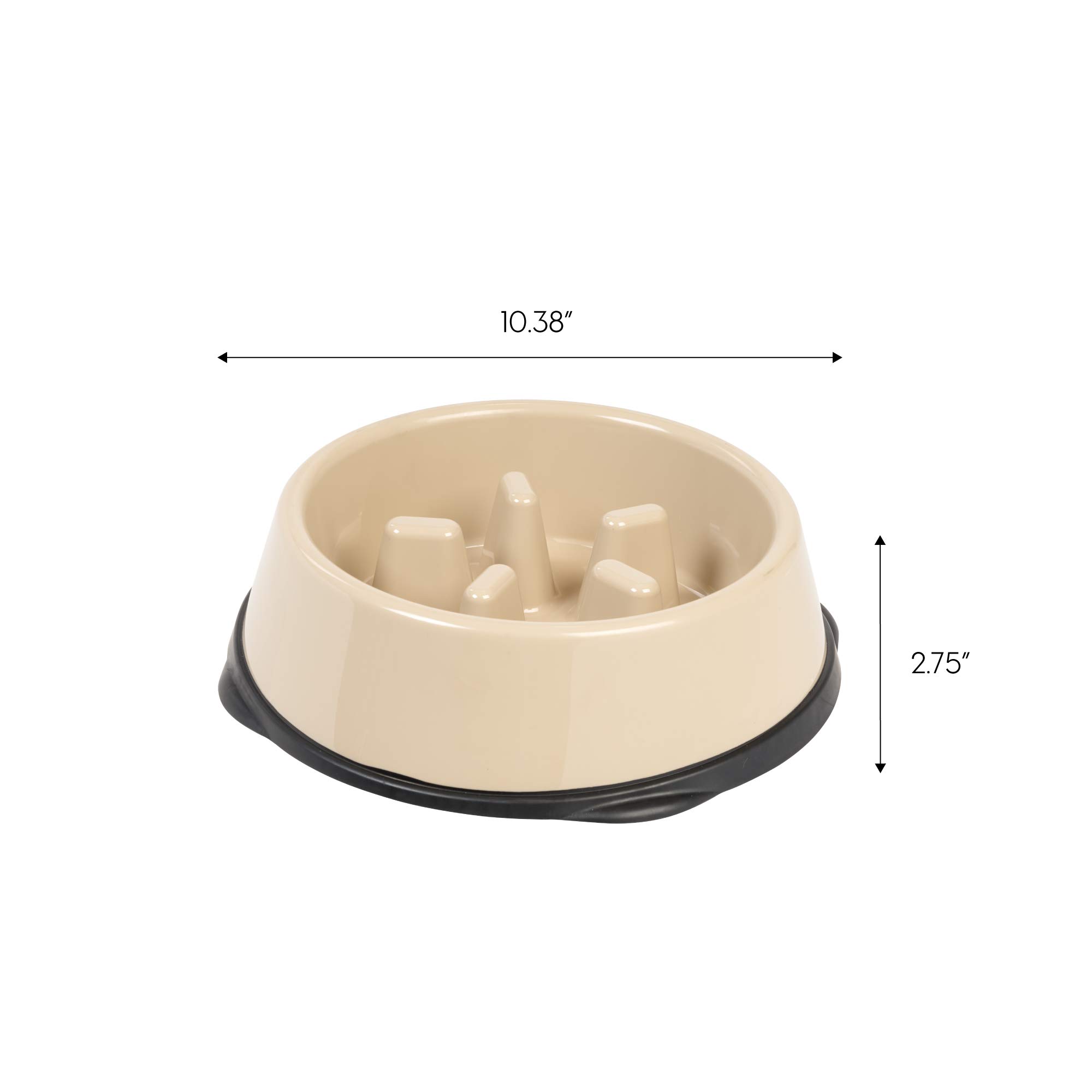 IRIS USA 4-Cup Slow Feeder Bowl, Anti-Choking & Anti-Slip Puzzle Dish for Healthy Digestion, Long Snout Dogs & Cats, BPA & PVC-Free, Beige/Black - image 5
