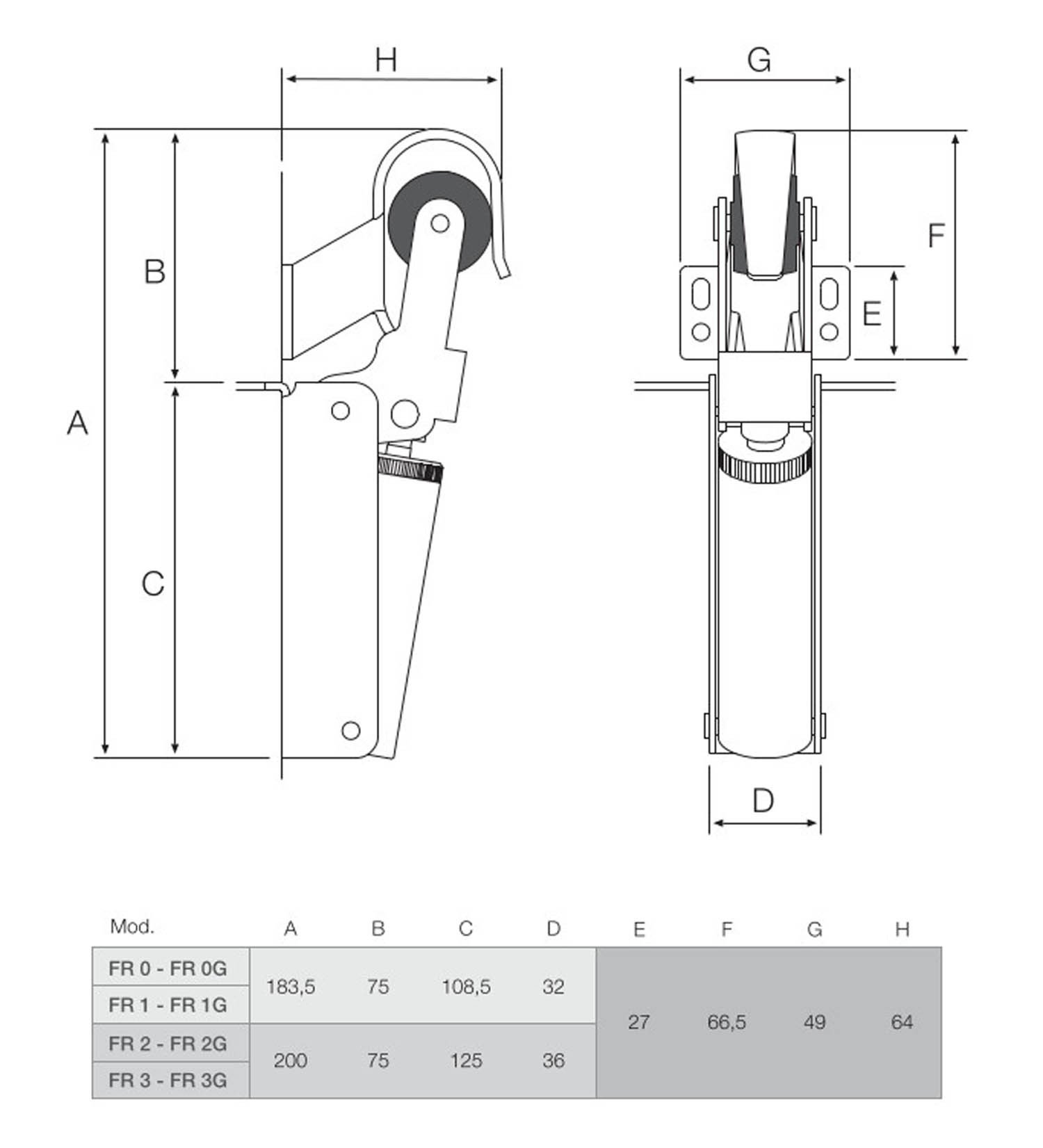 Freno para puertas de gran tráfico de aluminio FR 2 Justor