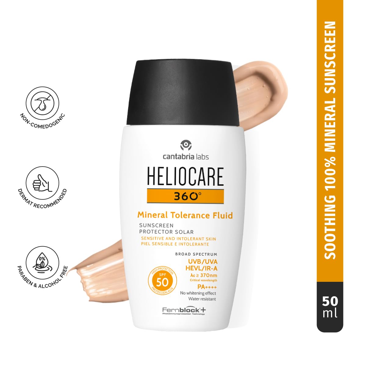 HELIOSCARE 360° ミネラルトレランスSPF50 50ml 2セット Amazon.com: Heliocare 360 Mineral Tolerance Fluid SPF 50 | 50ml