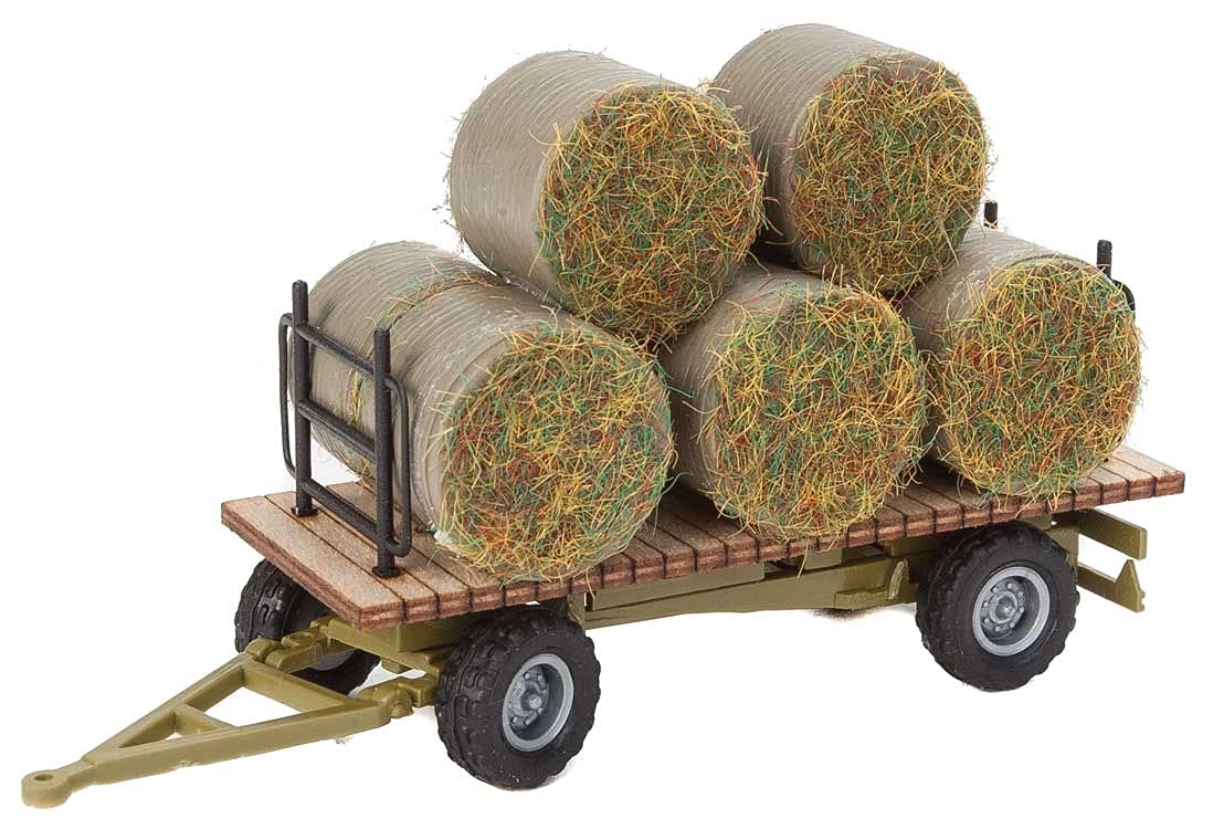 Walthers Scenemasterho Scale Vehicle Farm Hay Trailer With Load