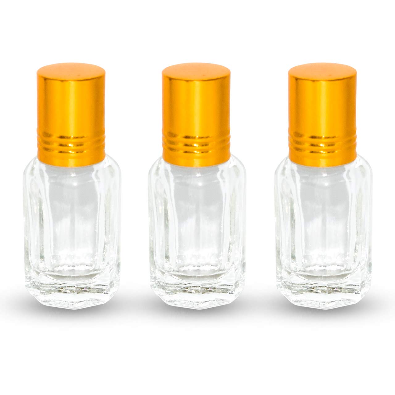 Hunky Dory 50pcs 6ml Empty Reusable Roll on Glass With Golden Cap Bottle For Oil, Cosmetic Use-image-7