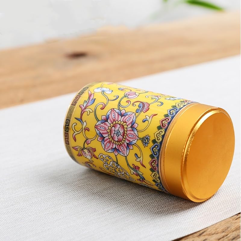 XYNSNDB Zuckerdose, Keramikdose mit Metalldeckel, versiegelte Dosen, Kleiner Vorratsbehälter, tragbare Teedose, Teedose, Bonbonglas, Tee-Organizer, Aufbewahrungsbox, Teedose (Farbe: 01 groß)