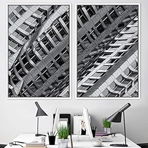 signwin 2 Piece Framed Canvas Wall Art Patterned...
