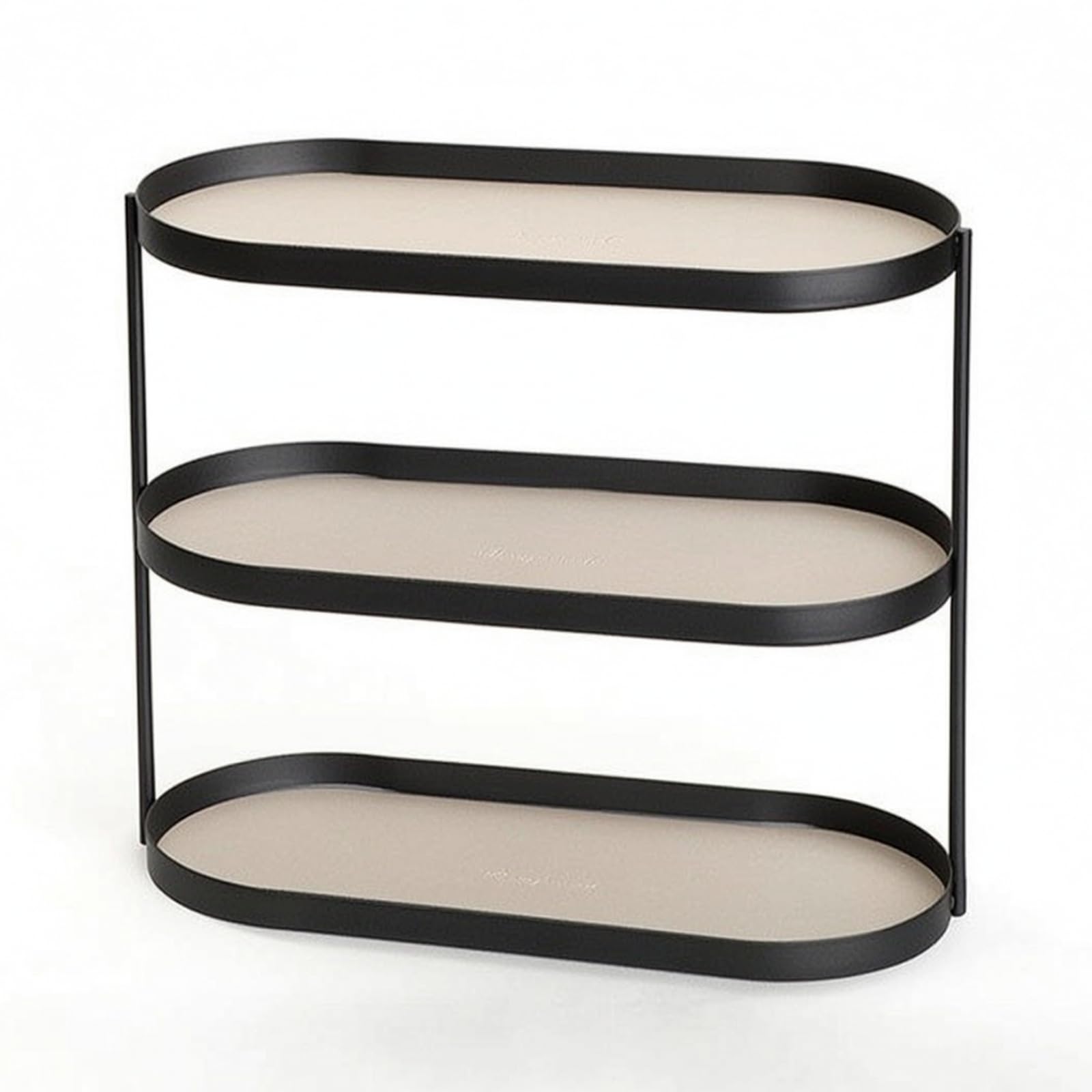 predolo Organizador Metálico Estantería con Acabado Sintético Morno para Escritorio, Beige, L