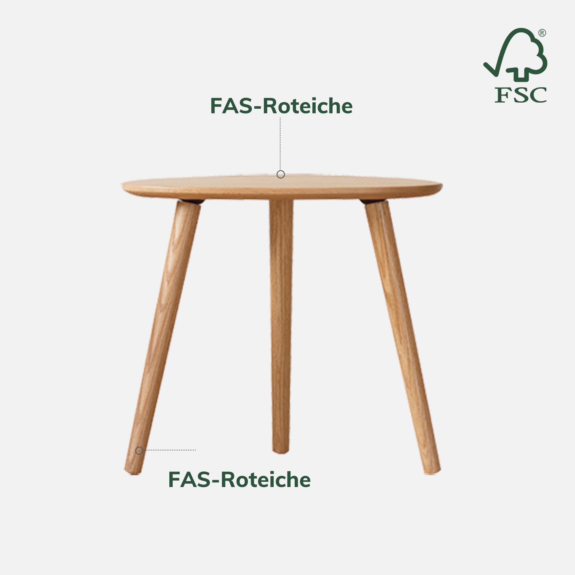 YESWOOD Massivholz Beistelltisch, Couchtische aus Eiche, Ovaler Beistelltisch mit Naturholzbeinen, Kieselsteinform für Wohnzimmer und Balkon, Sofatisch modern, Natur, 34T x 50B x 45H cm