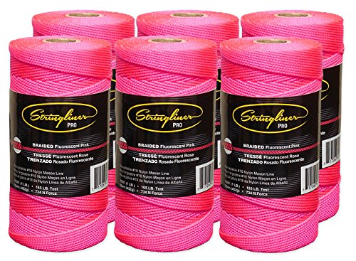 Stringliner Braided Mason Line Replacement Roll Contractor Pack 1,000' - Pink (6 Pack) - SL35762CPK