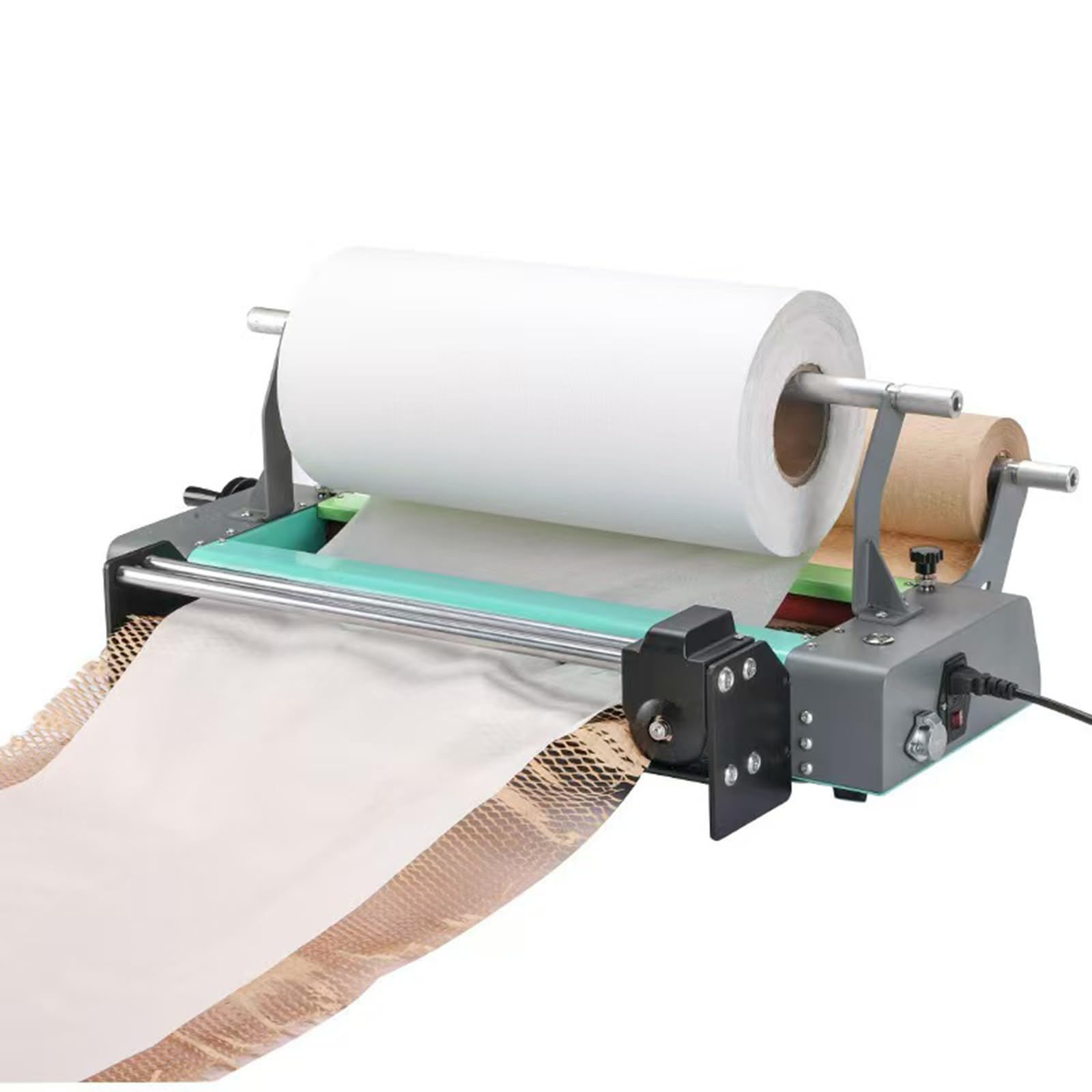Elektromagnes do papieru kraftowego w rolce, dyspenser papieru w strukturze plastra miodu z przełącznikiem nożnym, maksymalna szerokość papieru 51 cm