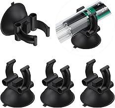 Pawfly Aquarium Heater Suction Cups with 2.4 cm Clips Black Aquarium Suction Cup & Standard Heating Rod Holder Clips for Aquariums (Not for Air Hose), Pack of 12