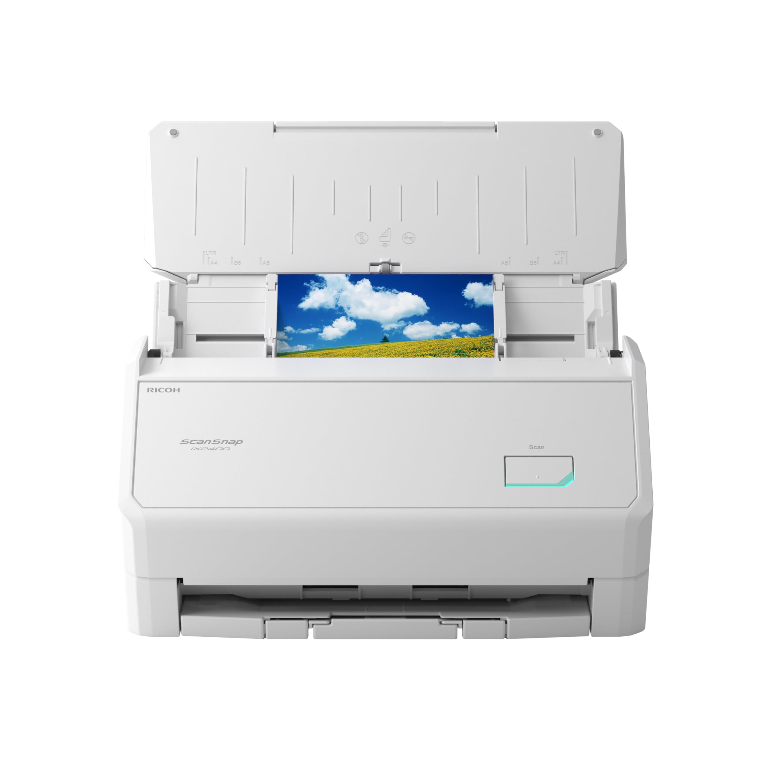 ScanSnap iX2400 A4 Document Scanner (White) – Includes Kofax Power PDF 4.0 Software – 45ppm Duplex, Automatic Document Feeder, USB 3.2, High-Resolution Office Scanner