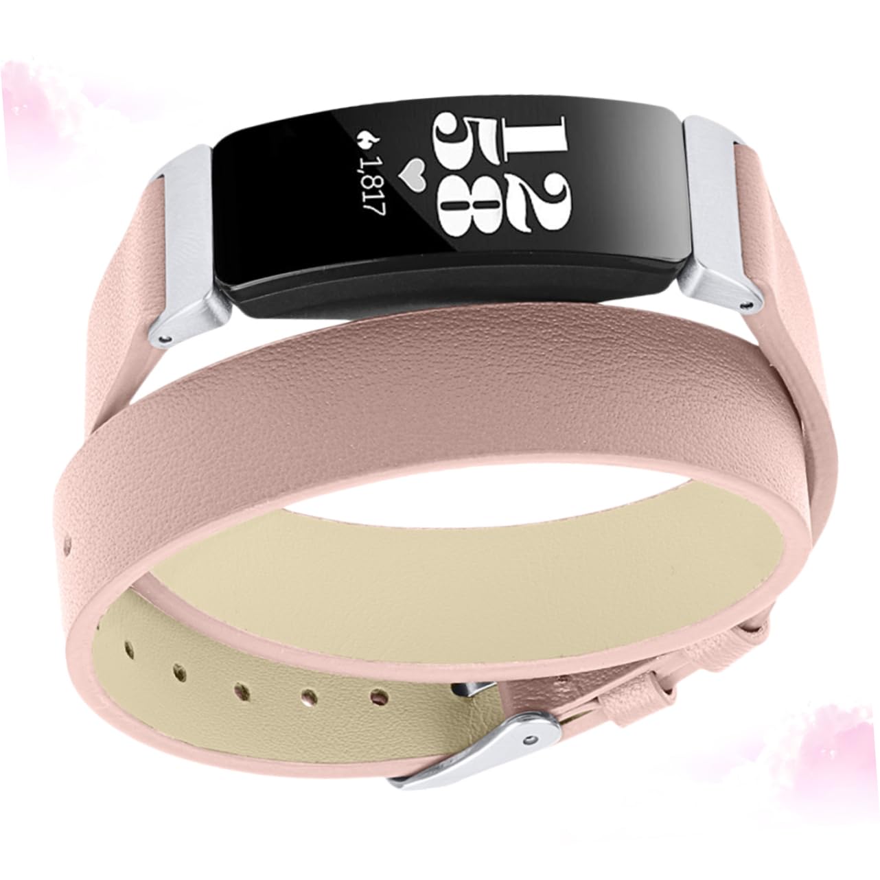 Housoutil Leather Watch Strap for Double Design Silver Clasp Adjustable for Adults Boys and Girls