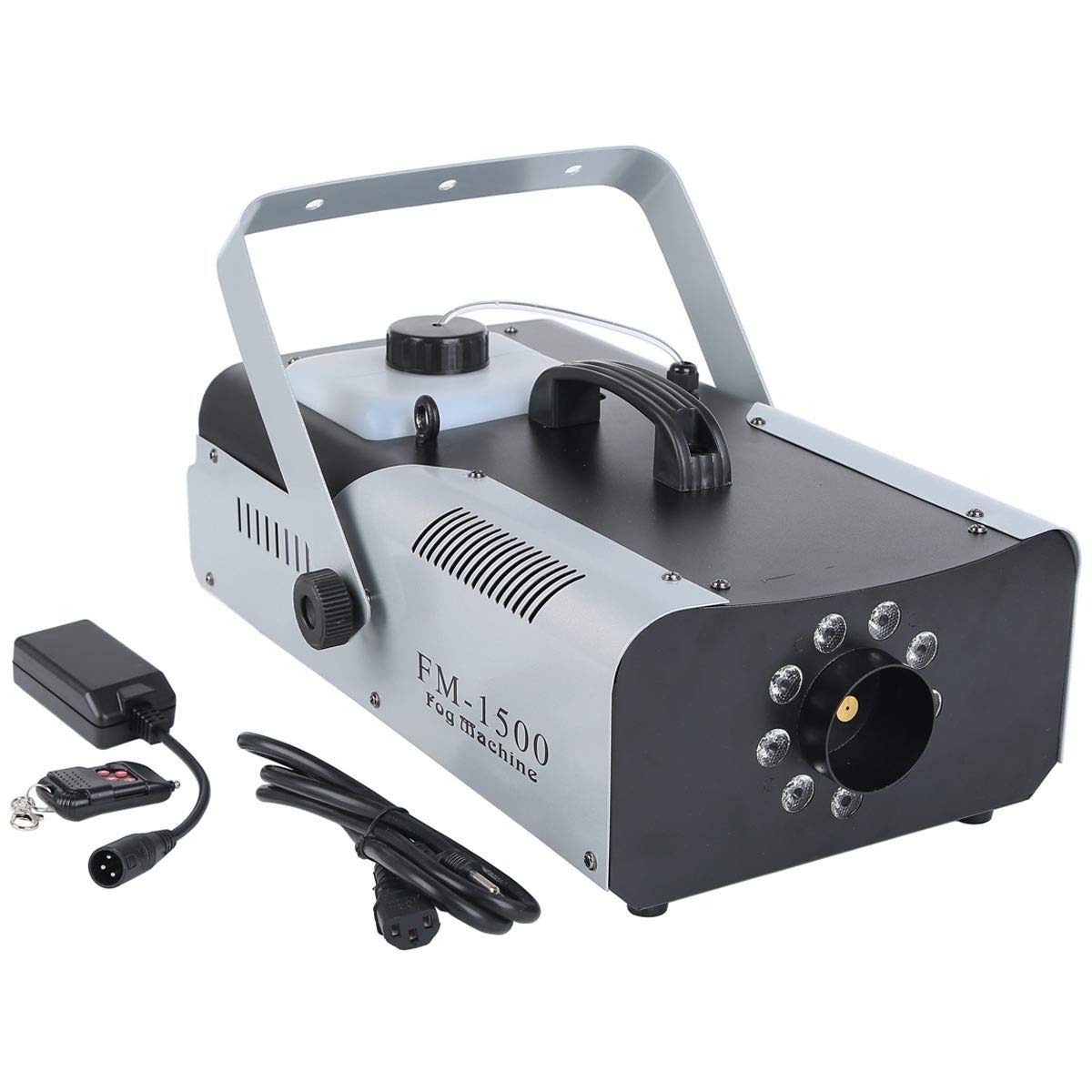 TC-Home Stage Smoke Machine with lights Halloween Fog Machine 1500w 2L 9 LED Stage Fogger effect w/W