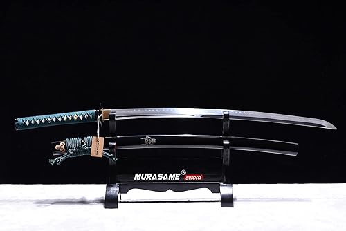 Miniatura 6 de MURASAME Katana Samurai Espadas Arcilla Templada T10 Acero Maquinilla de afeitar Sharp Real Hamon Full Tang 41 Pulgadas