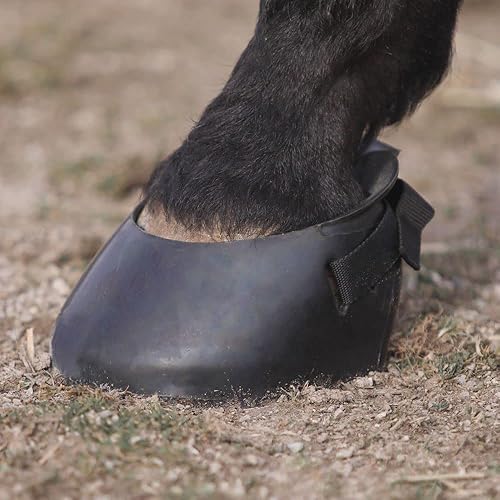 Miniatura 8 de Dura-Tech Botas protectoras de goma para caballo, máxima protección de pezuñas, ideal entre bordes o zapatos perdidos, estilo fácil de poner, correa