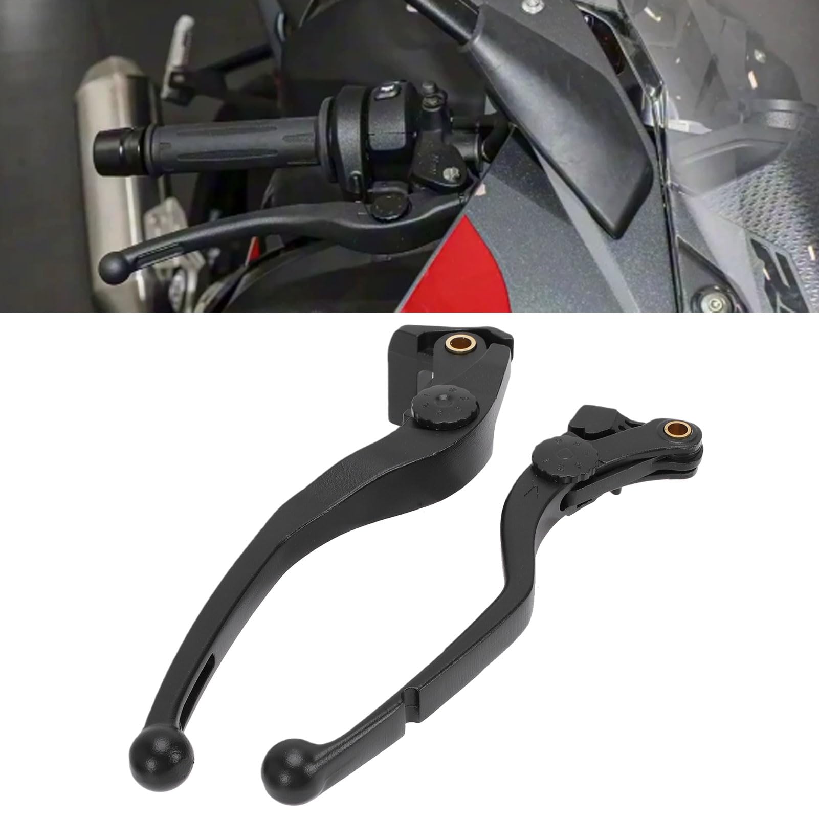 Cryfokt Palanca de Freno de Embrague para Motocicleta, Percha de Palanca, Actualización de Control Ergonómico para S1000RR M1000RR 2019-2024, Paquete de 2 de Metal