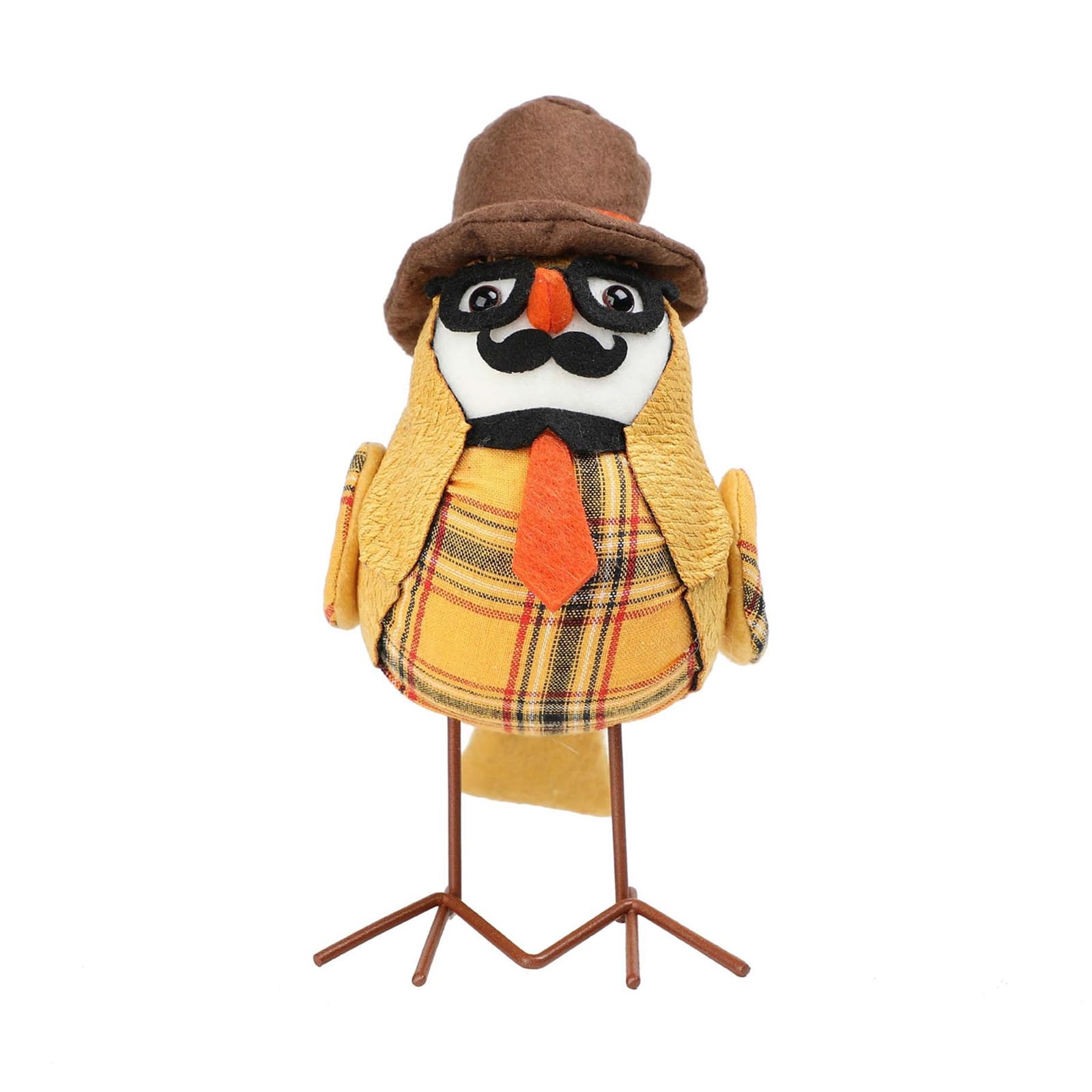 Kalttoy Thanksgiving Bird Sculpture Elegant Thanksgiving Bird Decors Collectible with Hat for Holiday Enthusiasts Hat Decoration