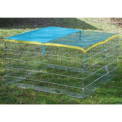 Kerbl 82823 Freigehege mit Ausbruchsperre 115 x 115 x 65 cm, mit Schutznetz