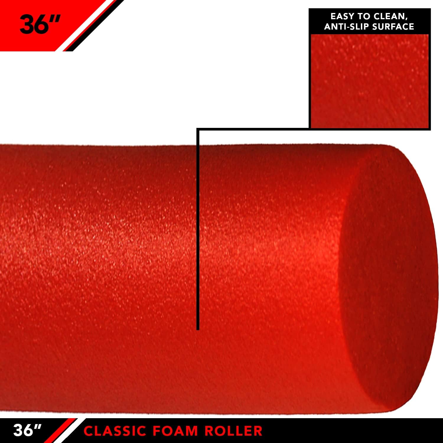 JFIT Classic Foam Rollers - 4 Color Options - Sports Massage Rollers for Stretching, Deep Tissue and Myofascial Release