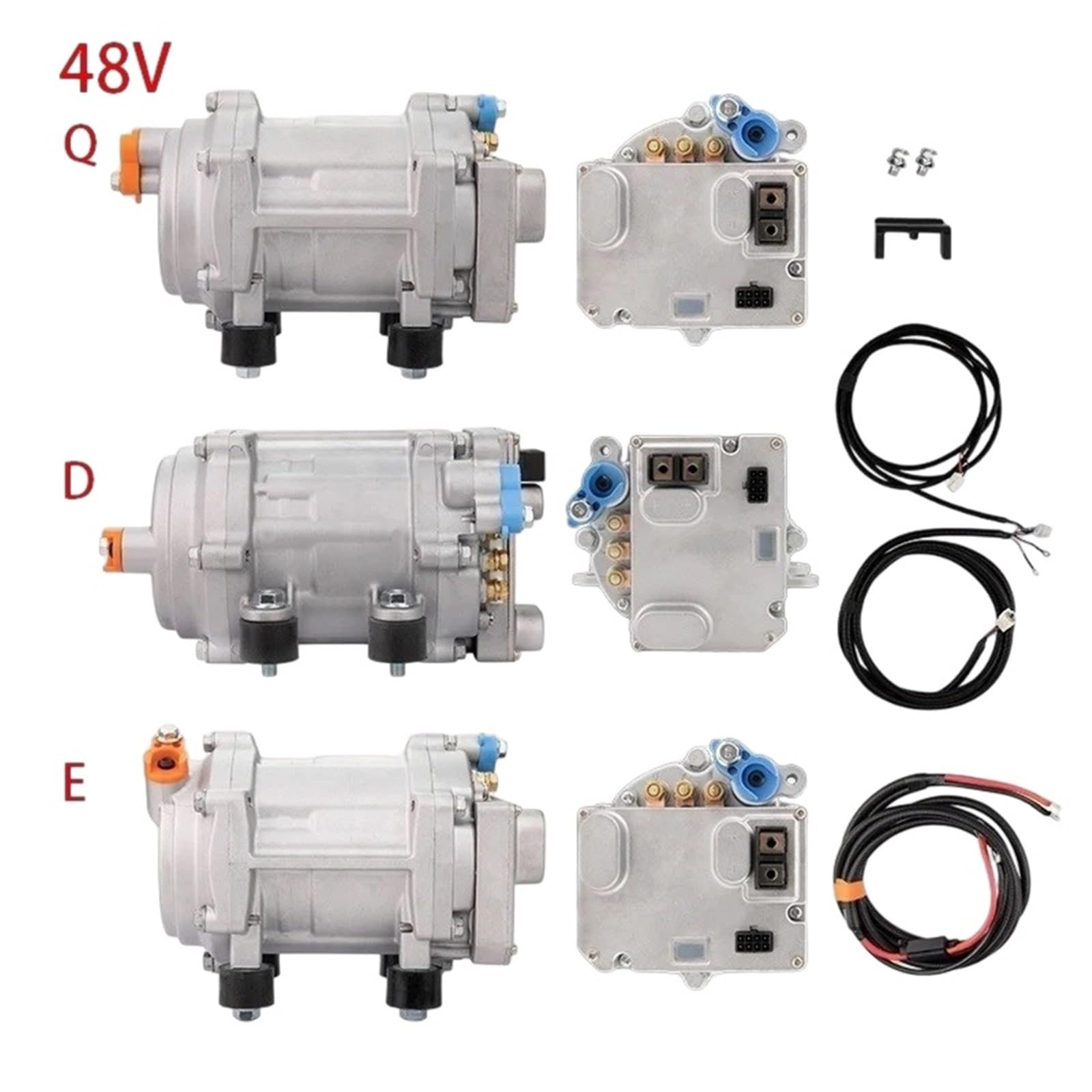 A/C 12V 24V 48V zestaw sprężarek elektrycznych kompatybilny z automatyczną klimatyzacją AC samochód ciężarowy autobus łódź ciągnik sklep klimatyzacja samochodowa(Q-48V)
