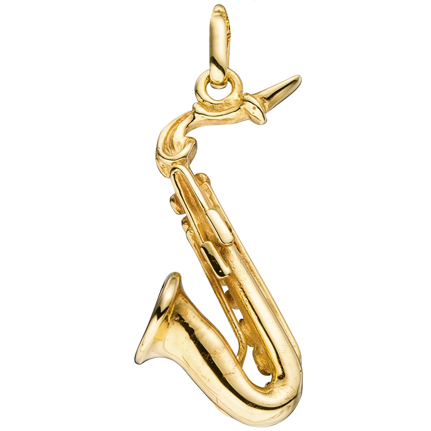 Jobo Damen-Anhänger Saxophon aus 925 Sterling Silber vergoldet
