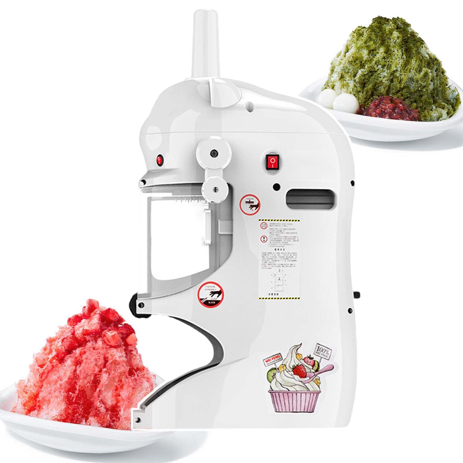 YXZQLOZ Electric Ice Shaver Snow Cone Maker,Professional Ice Crusher,With Adjustable Ice Thickness (White)