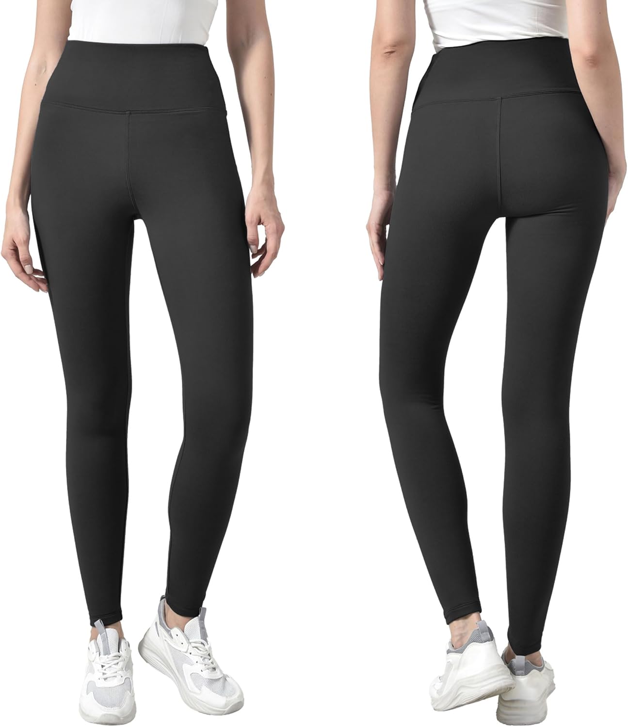 Fleece Lined Leggings for Women - High Waisted Workout Leggings for Women Running Exercise - Image 2