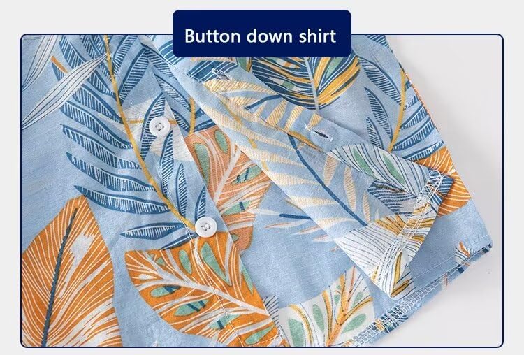Toddler Boys Button Down Tshirt Short Sleeve Hawaiian Beach Tops4
