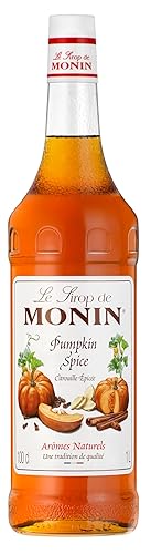 Monin Sirup Pumpkin Spice (1 x 1,0l) - Aromatischer Kürbisgewürz Sirup für Pumpkin Spice Latte - Kaffee und Cocktails - Herbst Getränke - ohne künstliche Zusätze - 1 l (1er Pack)