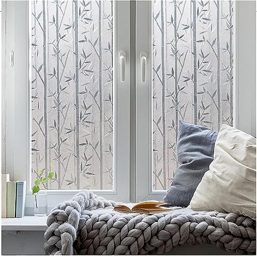 SUNBIRD Window Privacy Film Frosted Glass Film Static Clings UV Blocking Tinting Film for for Home Office, Window Films Window Cover,Decorative Window Vinyl (12" X120" Inch, Bamboo Frost) (B0CHBC3JFB) Amazon Price History, Amazon Price Tracker